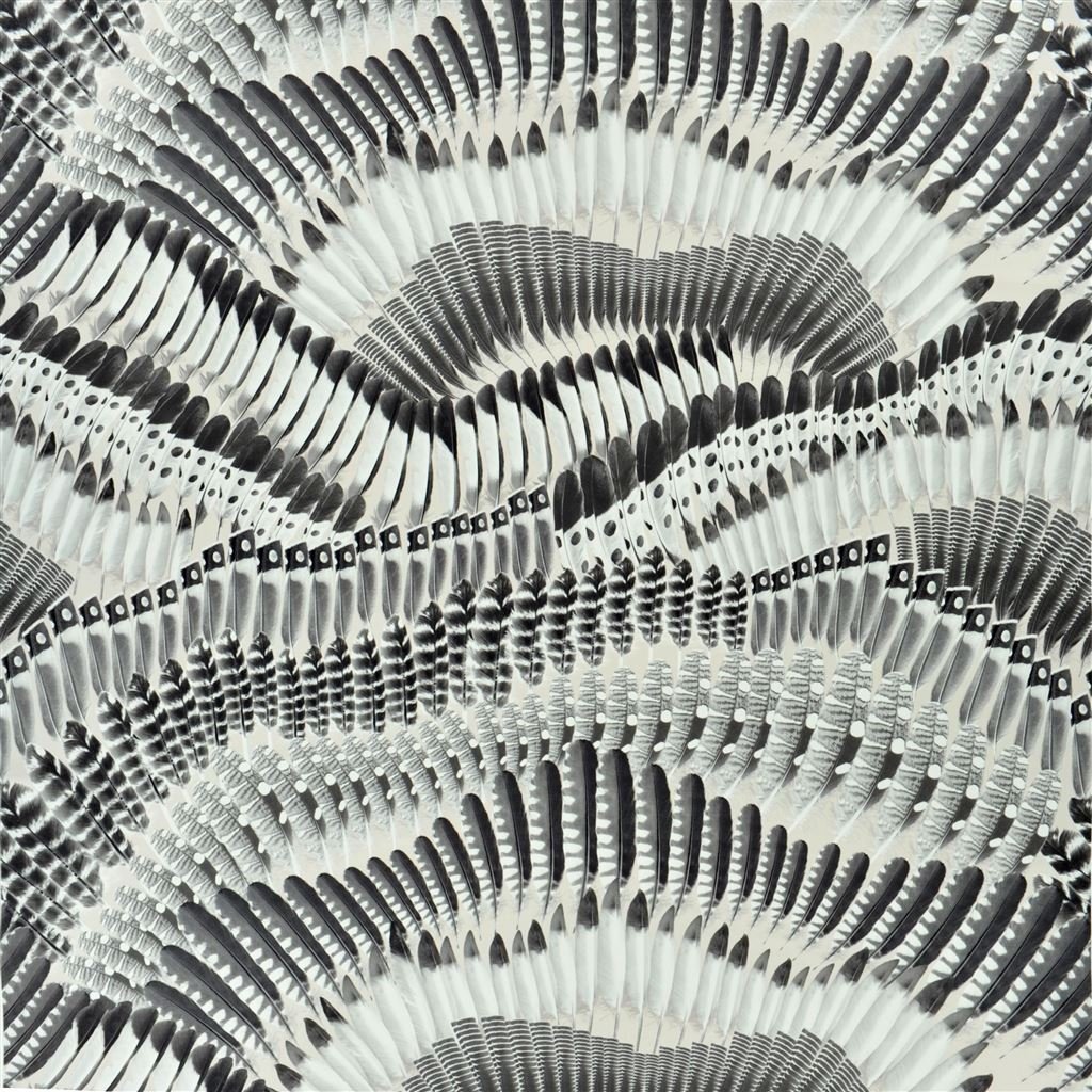 Prête - Moi Ta Plume Fabric - Jais - Christian Lacroix - FCL7051/01 - Premier Wallcovering
