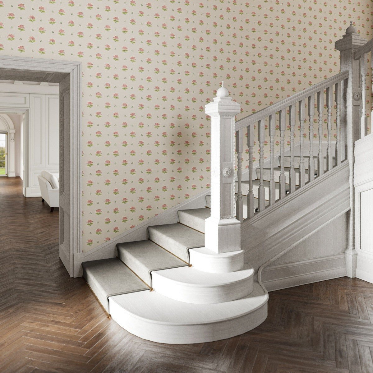 Primula Wallpaper - Pink - Warner House - Premier Wallcovering