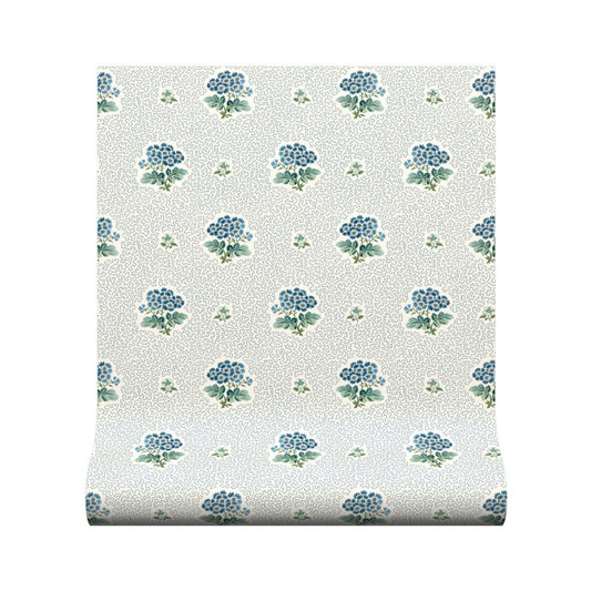 Primula Wallpaper - Blue - Warner House - Premier Wallcovering
