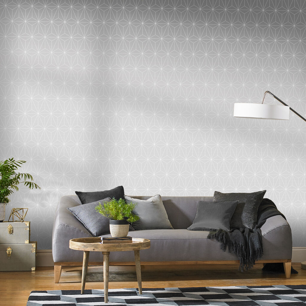 Prism Wallpaper - Silver - Graham & Brown - 104740 - Premier Wallcovering