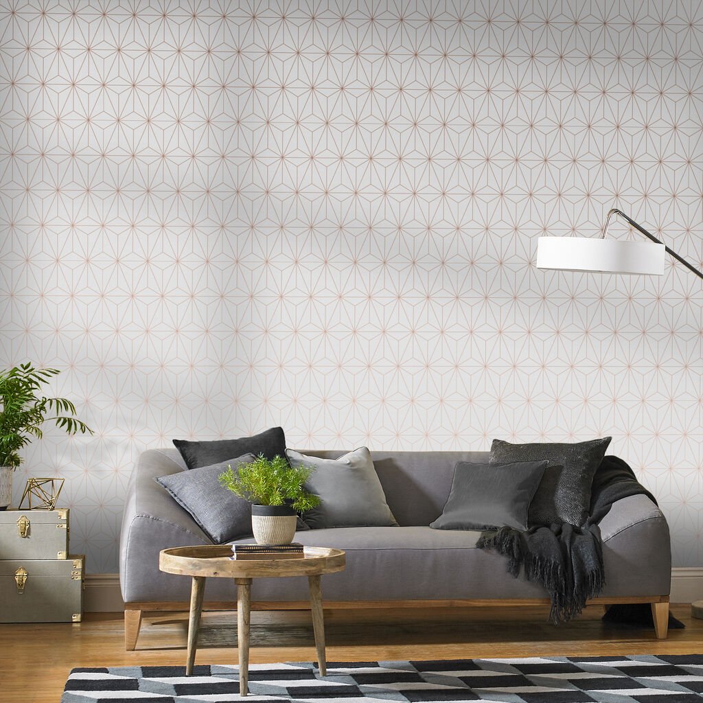 Prism Wallpaper - Rose Gold - Graham & Brown - 104737 - Premier Wallcovering