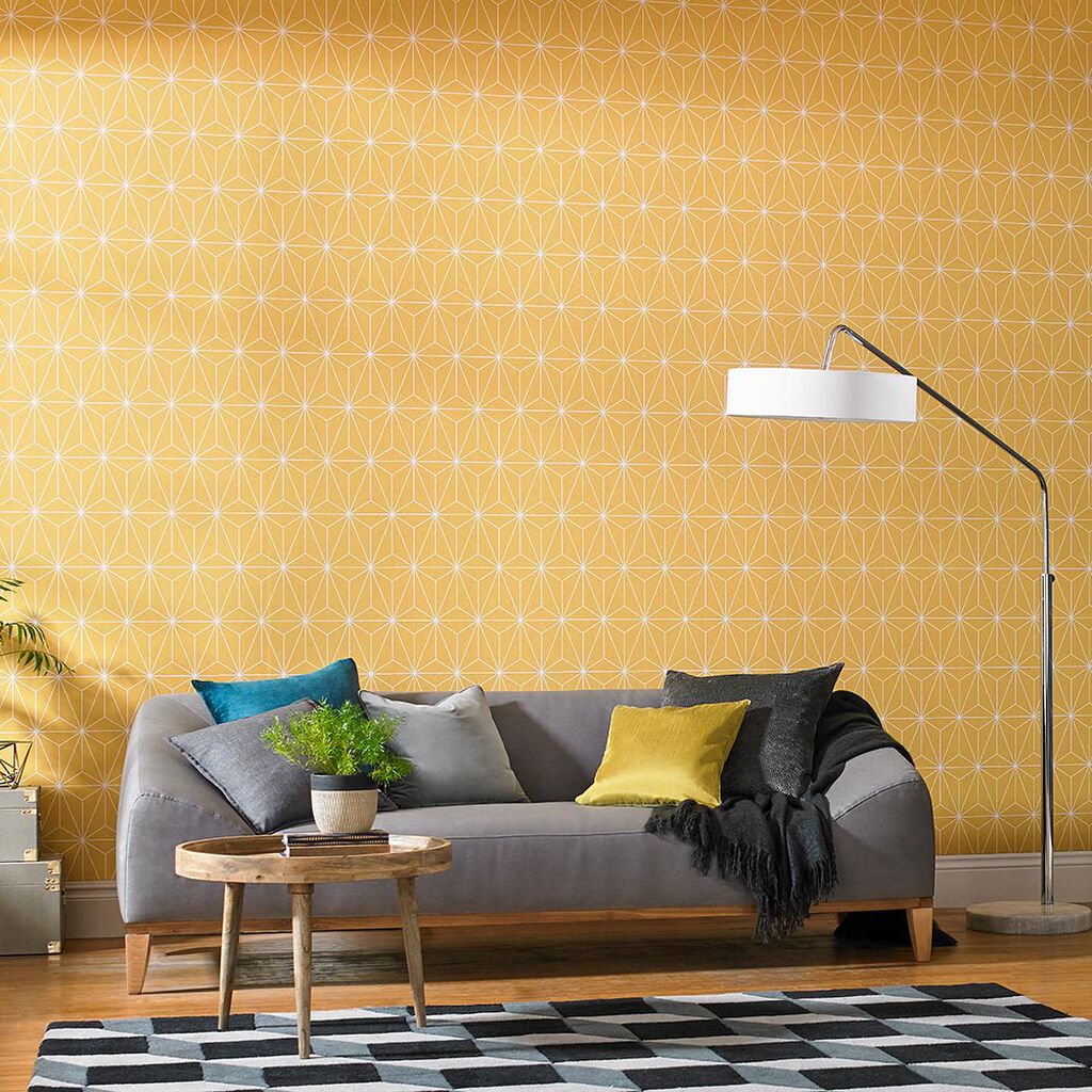 Prism Wallpaper - Yellow - Graham & Brown - 104741 - Premier Wallcovering