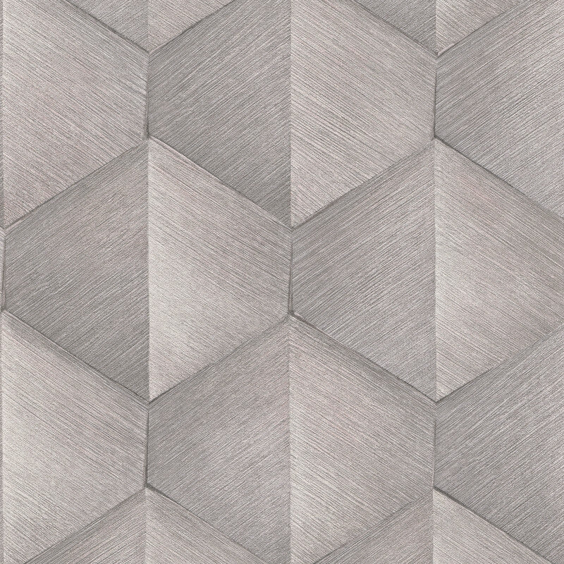 Prisma 3D Graphic Waves Metallic Wallpaper - Taupe - Erismann - 10370 - 38 - Premier Wallcovering
