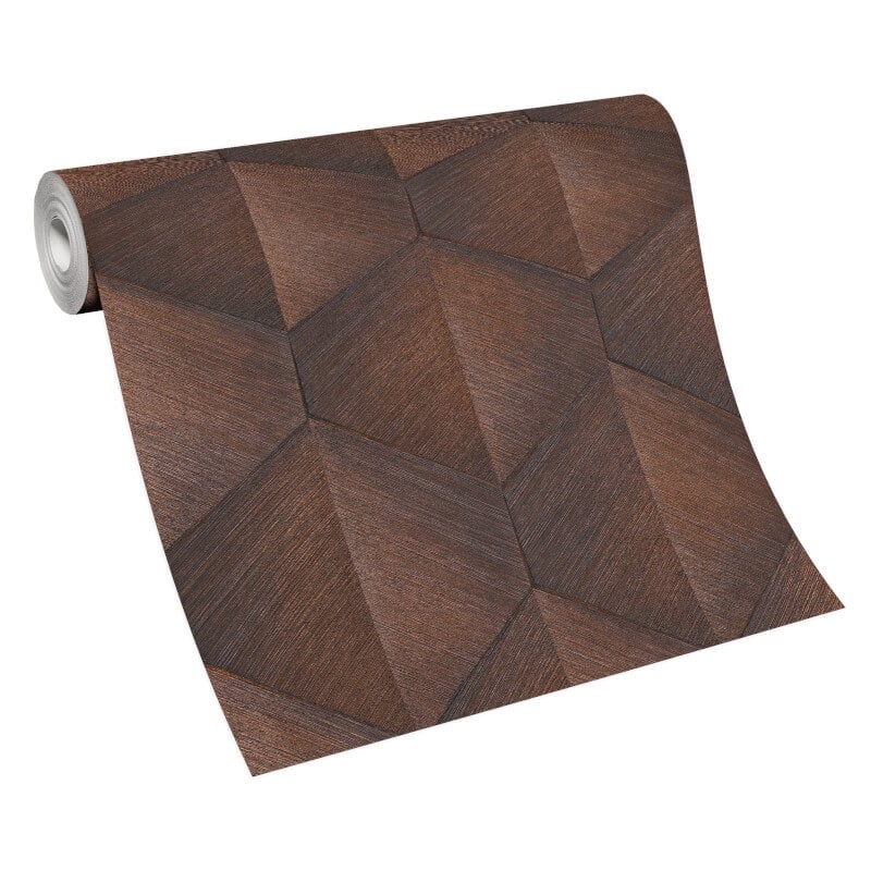 Prisma 3D Graphic Waves Metallic Wallpaper - Bronze - Erismann - 10370 - 48 - Premier Wallcovering