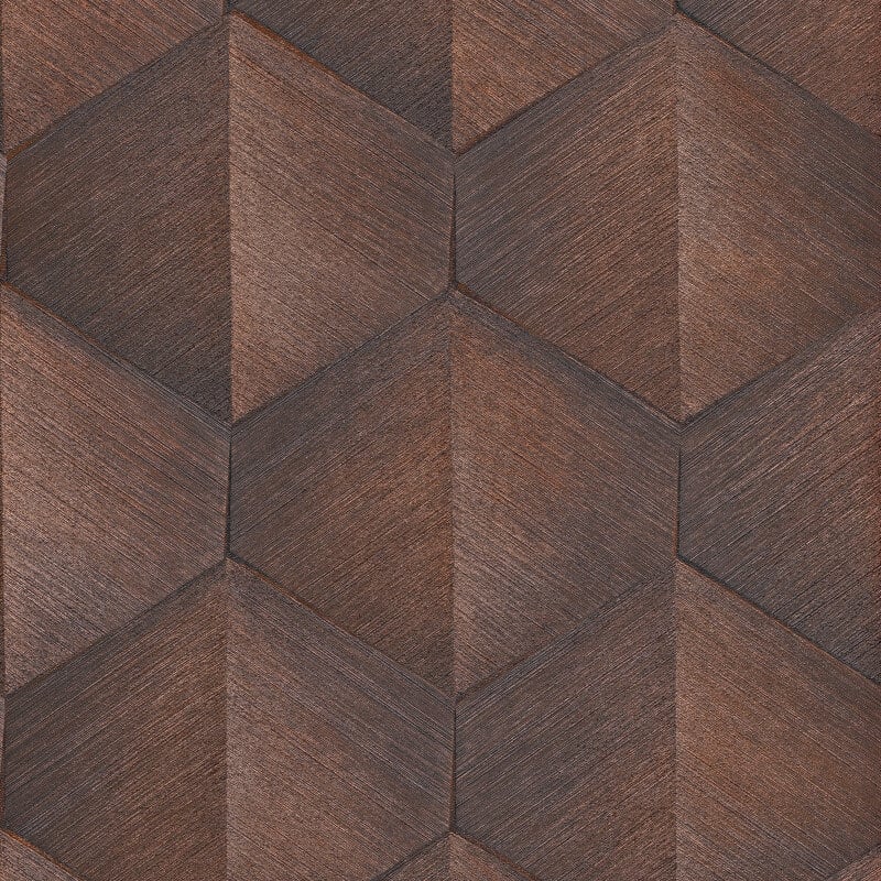 Prisma 3D Graphic Waves Metallic Wallpaper - Bronze - Erismann - 10370 - 48 - Premier Wallcovering
