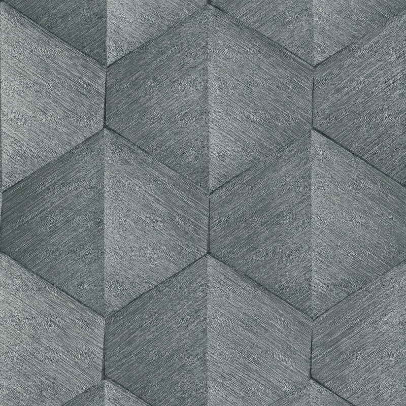 Prisma 3D Graphic Waves Metallic Wallpaper - Grey - Erismann - 10370 - 10 - Premier Wallcovering