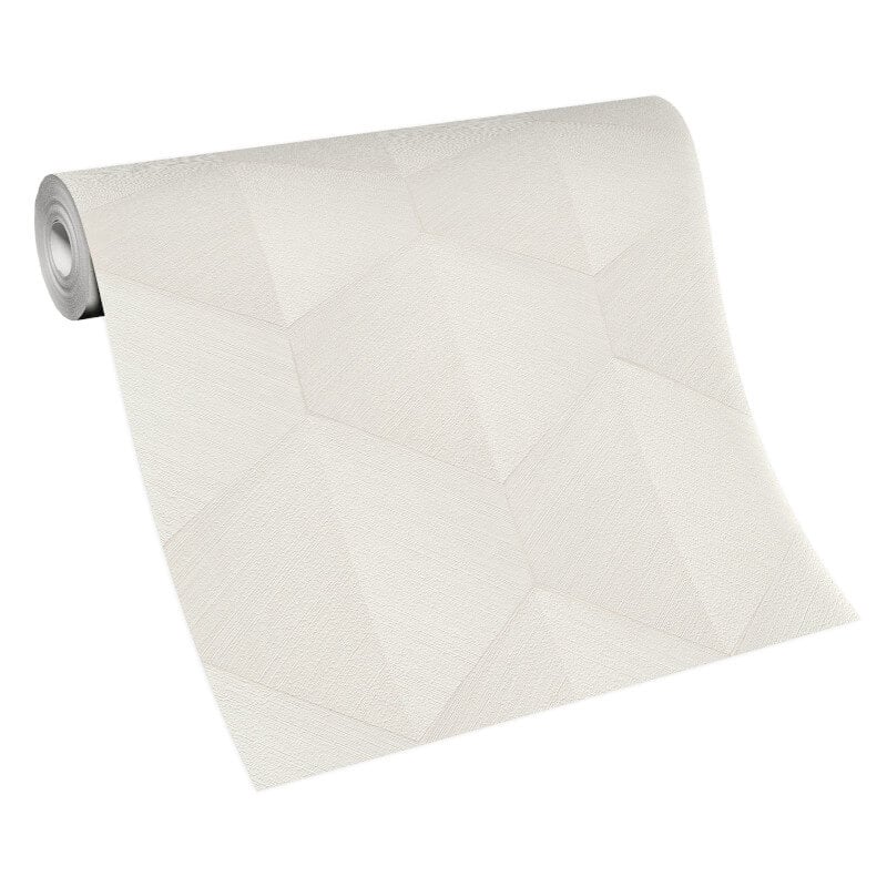 Prisma 3D Graphic Waves Metallic Wallpaper - Beige - Erismann - 10370 - 26 - Premier Wallcovering