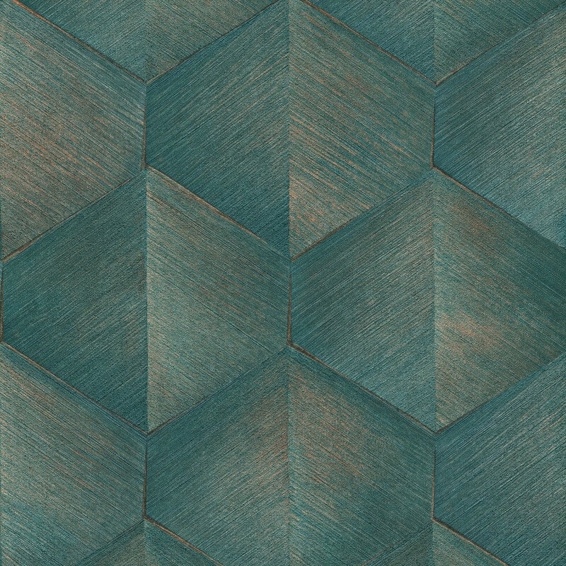 Prisma 3D Graphic Waves Metallic Wallpaper - Green - Erismann - 10370 - 19 - Premier Wallcovering