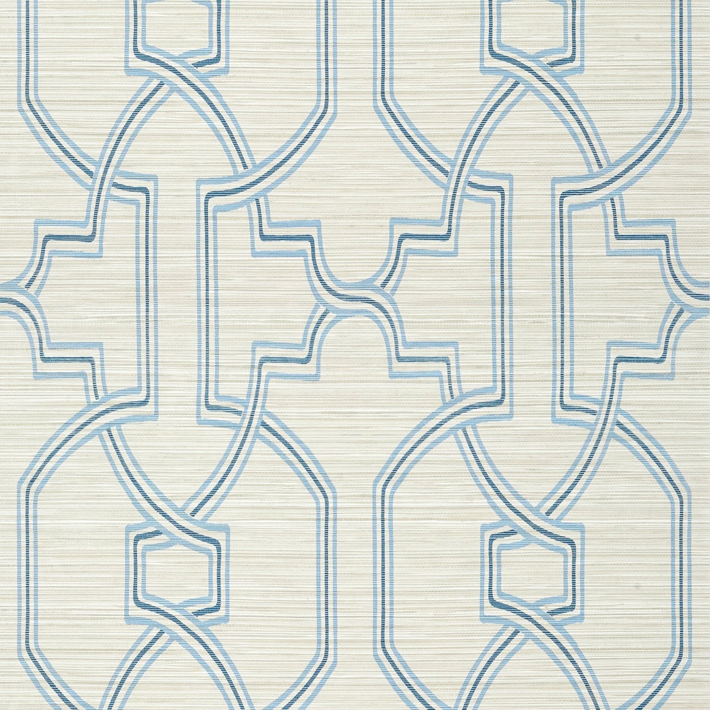Promenade Wallpaper - Cream & Blue - Thibaut - T277 - Premier Wallcovering