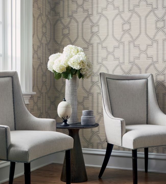 Promenade Wallpaper - Beige - Thibaut - T275 - Premier Wallcovering
