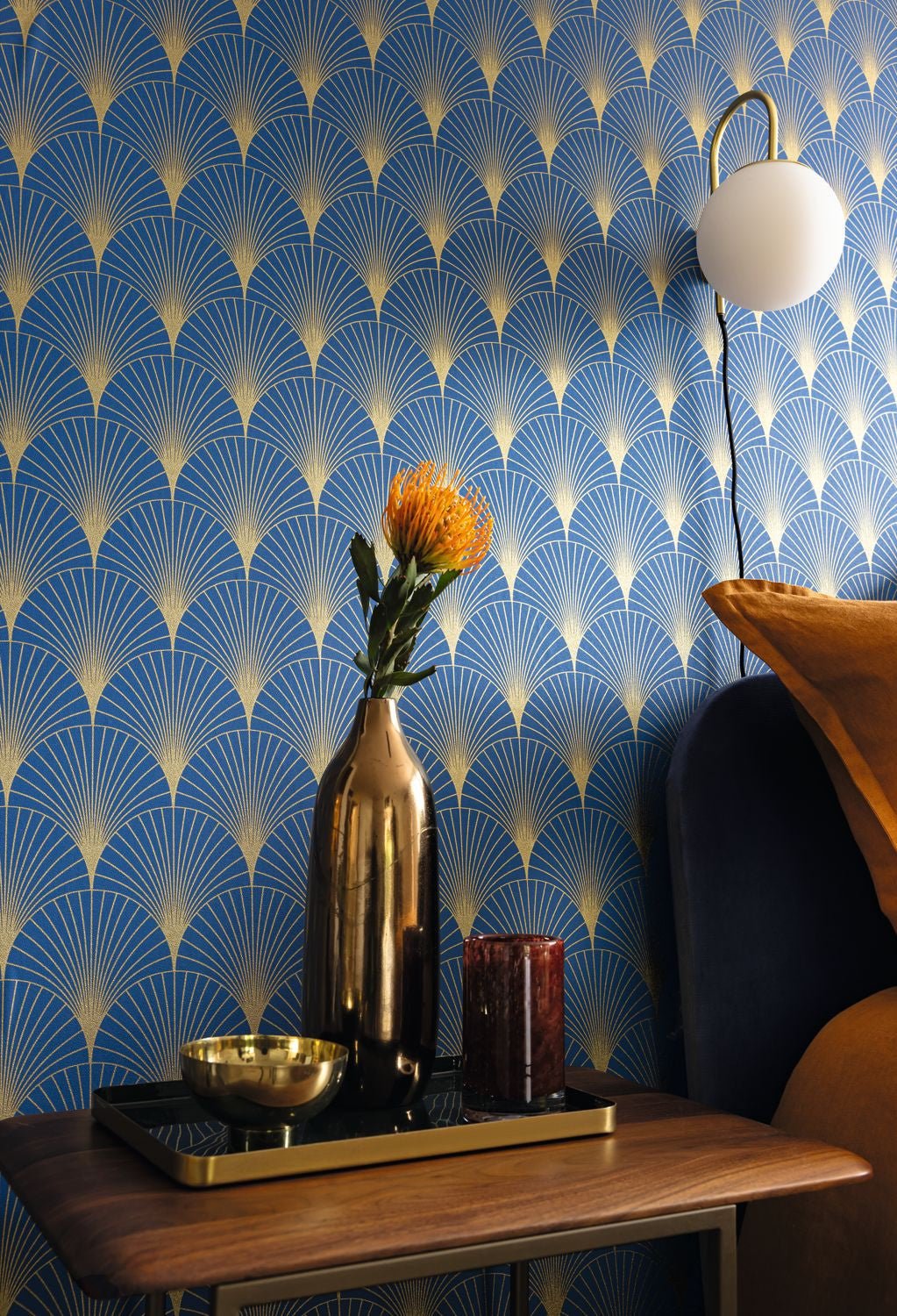 Prosperity Wallpaper - Bleu - Caselio - 105266021 - Premier Wallcovering