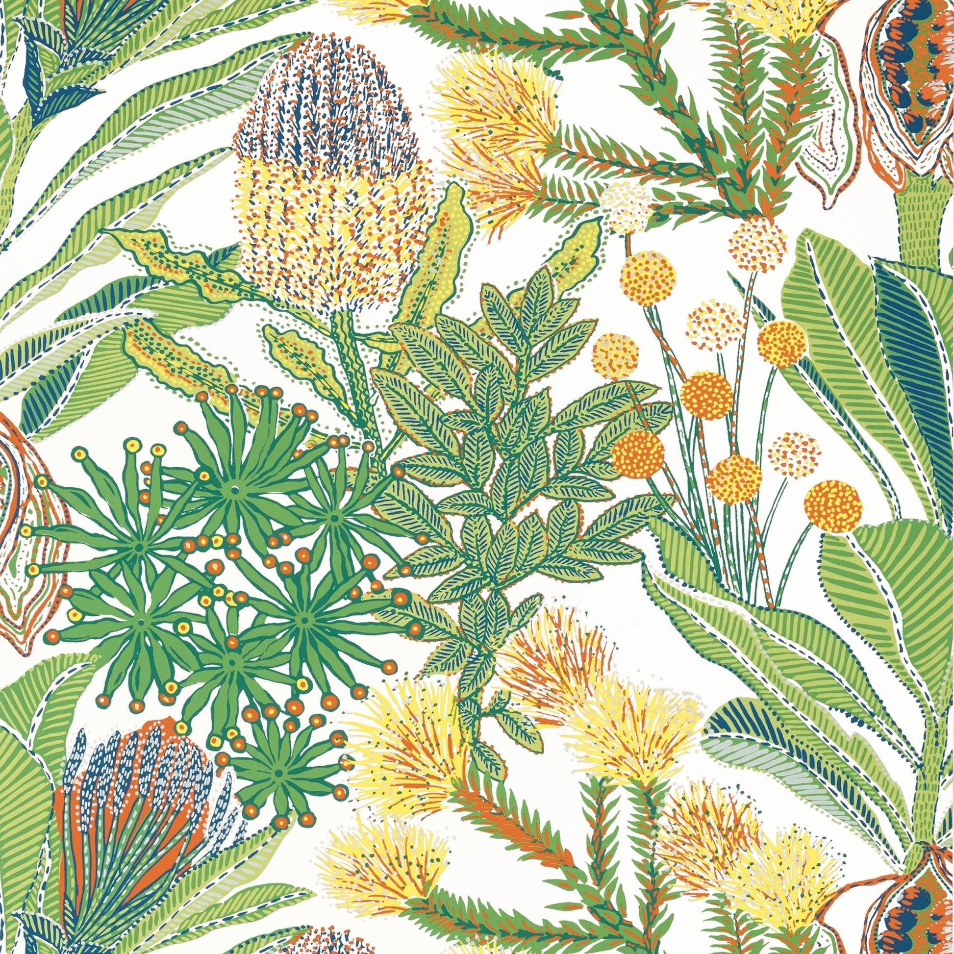 Protea Wallpaper - Brights - Thibaut - T13921 - Premier Wallcovering