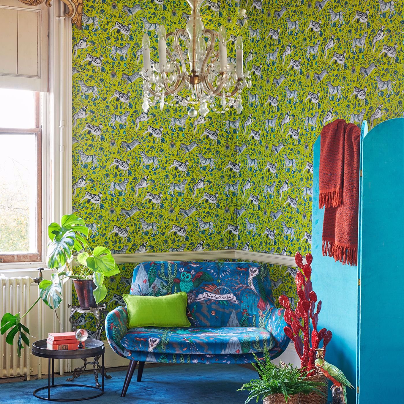 Protea Wallpaper - Blue - Clarke & Clarke - Emma J Shipley - W0119/01 - Premier Wallcovering