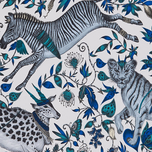 Protea Wallpaper - Blue - Clarke & Clarke - Emma J Shipley - W0119/01 - Premier Wallcovering