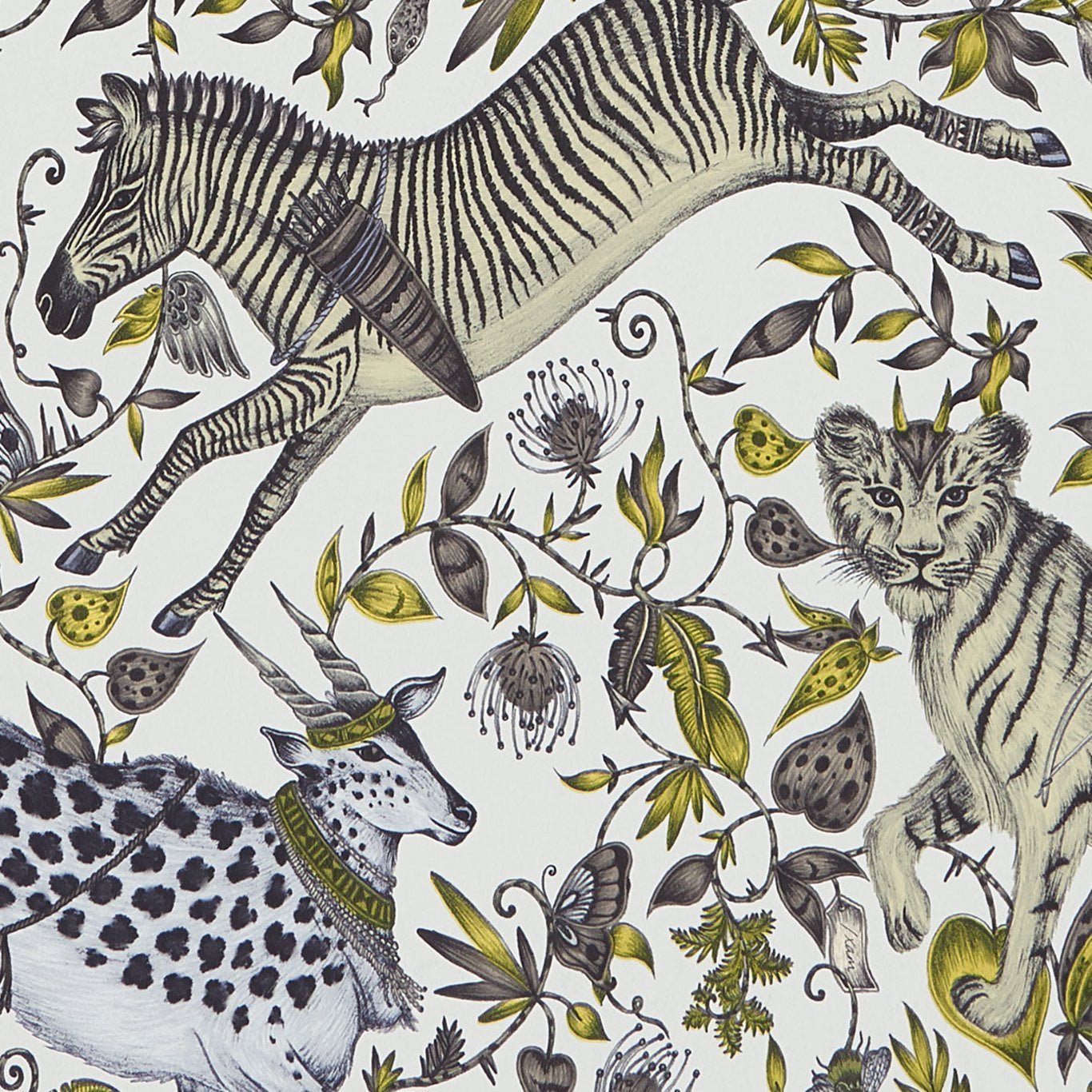 Protea Wallpaper - Gold - Clarke & Clarke - Emma J Shipley - W0119/04 - Premier Wallcovering