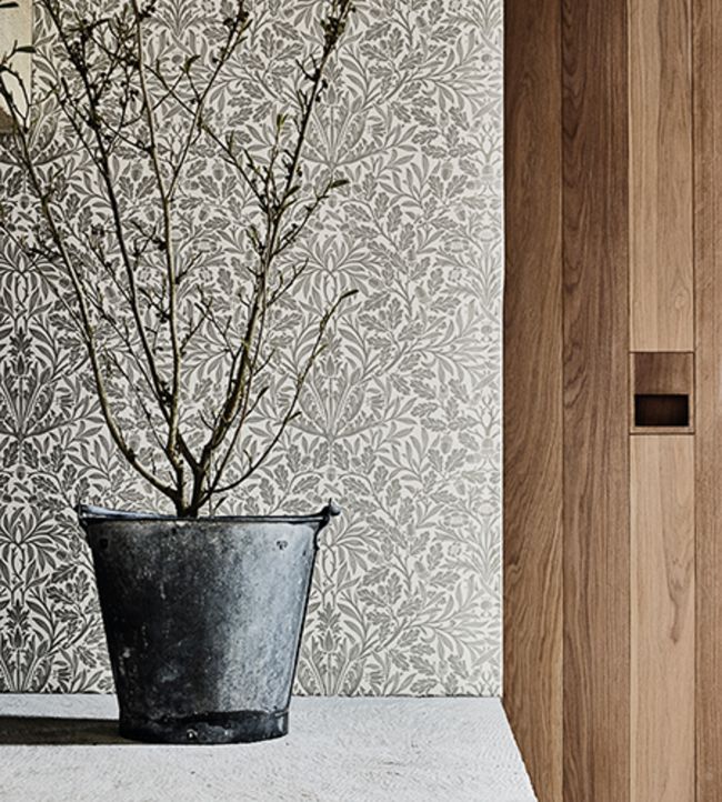 Pure Acorn Wallpaper - Ecru/Pewter - 216042 - Morris & Co - Premier Wallcovering