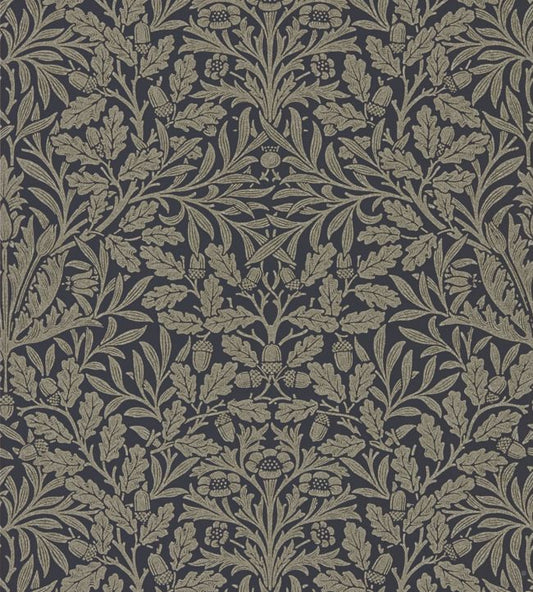 Pure Acorn Wallpaper - Charcoal/Gilver - 216033 - Morris & Co - Premier Wallcovering