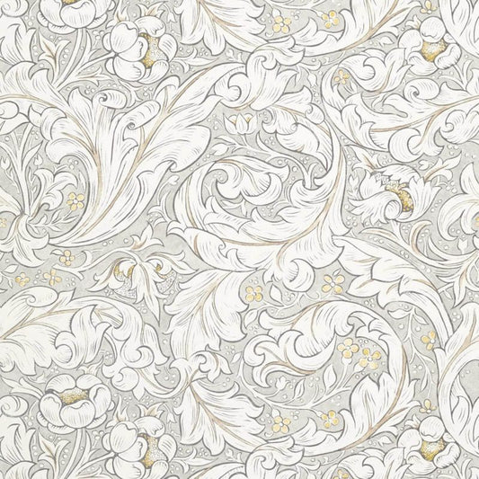 Pure Bachelors Button Print Fabric - Black Ink - Morris & Co - 226485 - Premier Wallcovering