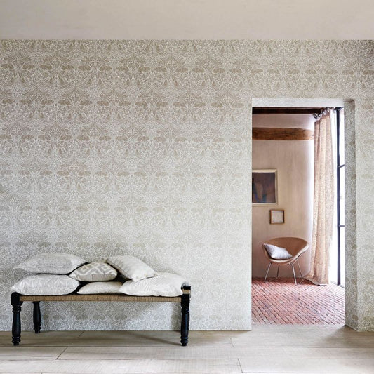 Pure Brer Rabbit Wallpaper - Ink/Gold - 216530 - Morris & Co - Premier Wallcovering