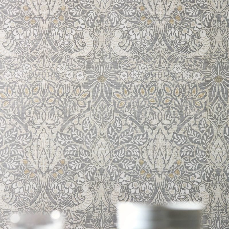 Pure Dove & Rose Wallpaper - Cloud Grey - 216520 - Morris & Co - Premier Wallcovering