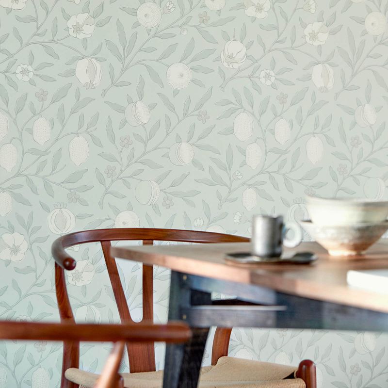 Pure Fruit Wallpaper - Grey Blue - 216540 - Morris & Co - Premier Wallcovering