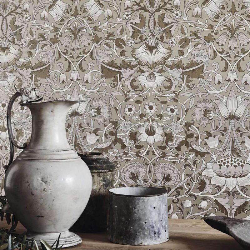 Pure Lodden Wallpaper - Charcoal/Gold - 216027 - Morris & Co - Premier Wallcovering