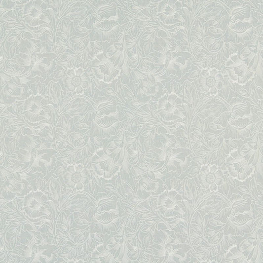 Pure Poppy Embroidery Fabric - Wild Mint - Morris & Co - 236078 - Premier Wallcovering