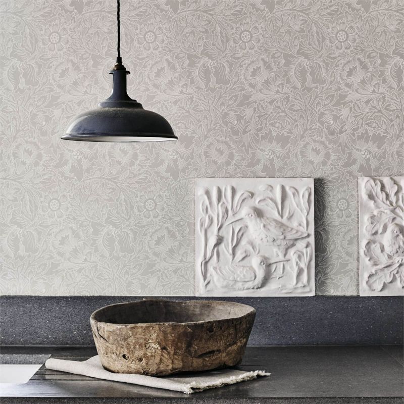 Pure Poppy Wallpaper - Dove/Chalk - 216032 - Morris & Co - Premier Wallcovering