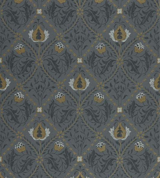 Pure Trellis Wallpaper - Black Ink - 216527 - Morris & Co - Premier Wallcovering
