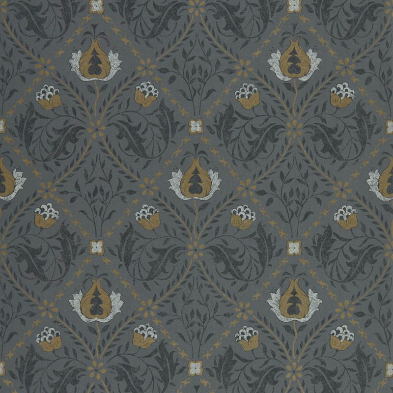 Pure Trellis Wallpaper - Black Ink - 216527 - Morris & Co - Premier Wallcovering