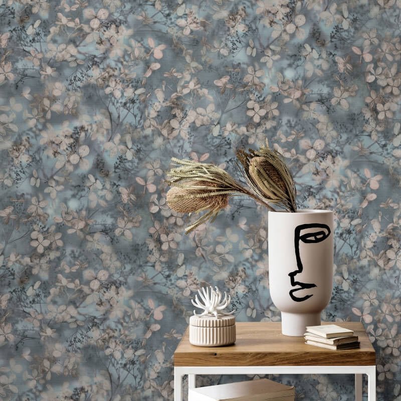 Purity Elderberry Blossoms Wallpaper - Blue - Erismann - 10415 - 08 - Premier Wallcovering
