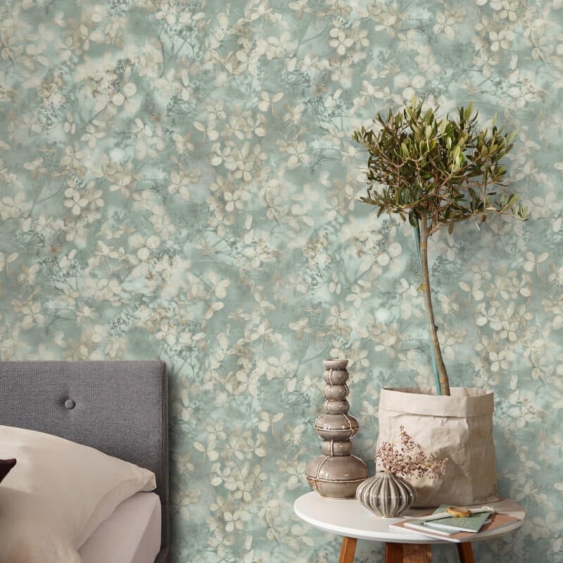 Purity Elderberry Blossoms Wallpaper - Green - Erismann - 10415 - 07 - Premier Wallcovering