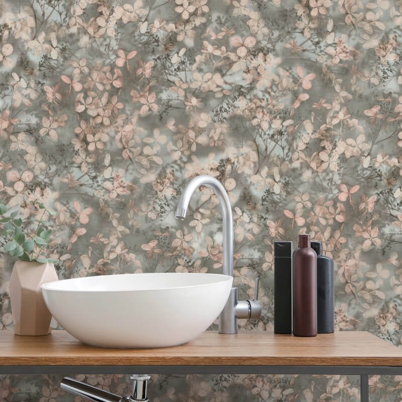 Purity Elderberry Blossoms Wallpaper - Grey - Erismann - 10415 - 10 - Premier Wallcovering