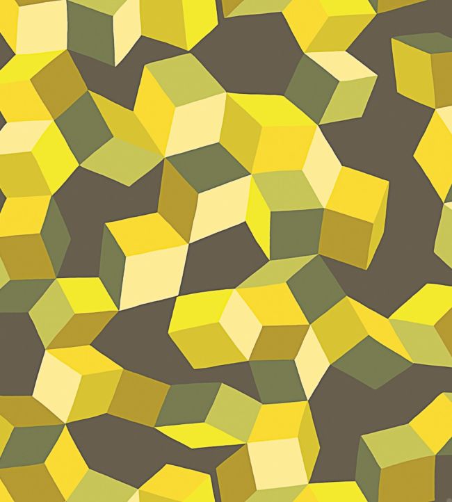 Puzzle Wallpaper - Chartreuse on Charcoal - 105/2012 - Cole & Son - Premier Wallcovering