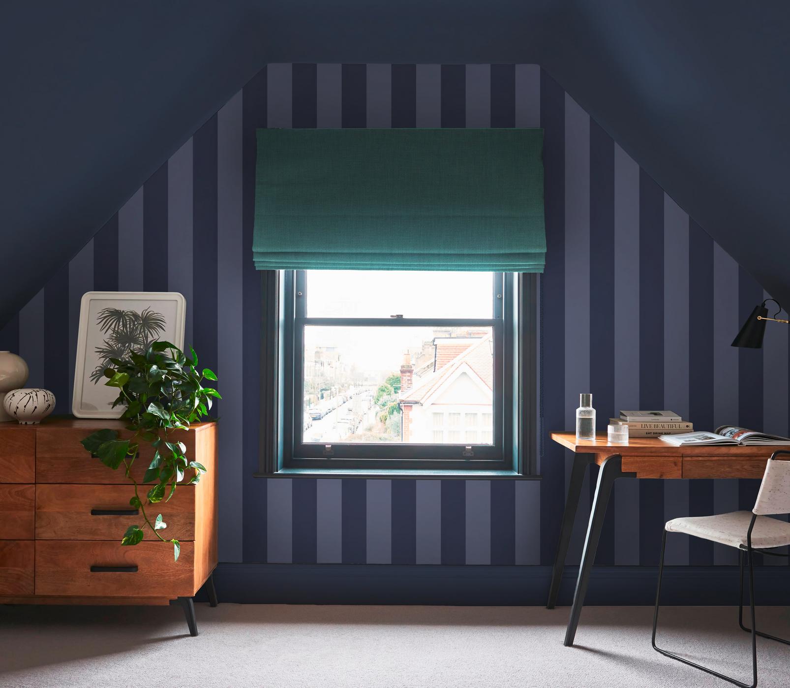 Quartet Stripe Wallpaper - Midnight - Graham & Brown - 131445 - Premier Wallcovering