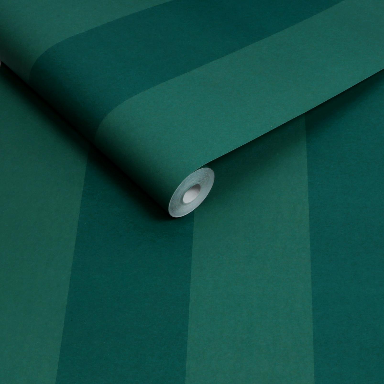 Quartet Stripe Wallpaper - Emerald - Graham & Brown - 131444 - Premier Wallcovering