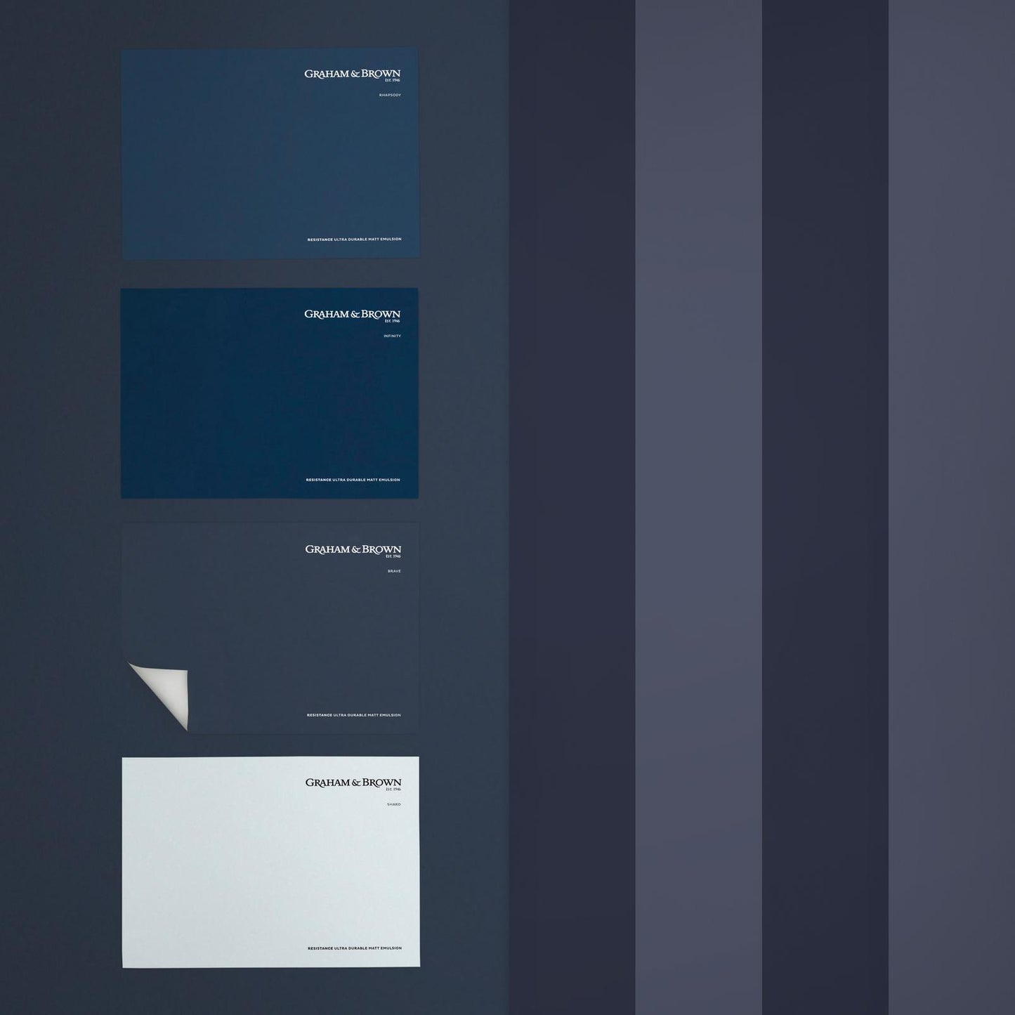 Quartet Stripe Wallpaper - Midnight - Graham & Brown - 131445 - Premier Wallcovering