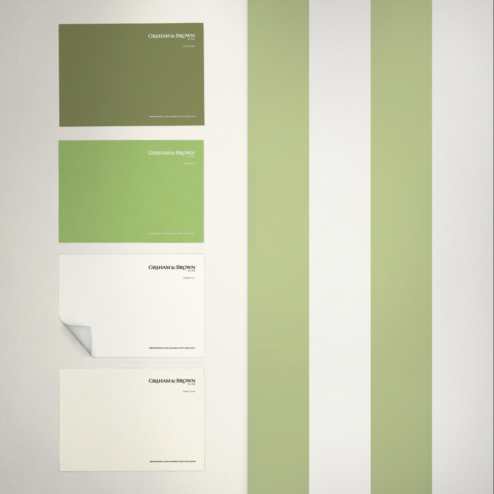 Quartet Stripe Wallpaper - Green - Graham & Brown - 131443 - Premier Wallcovering