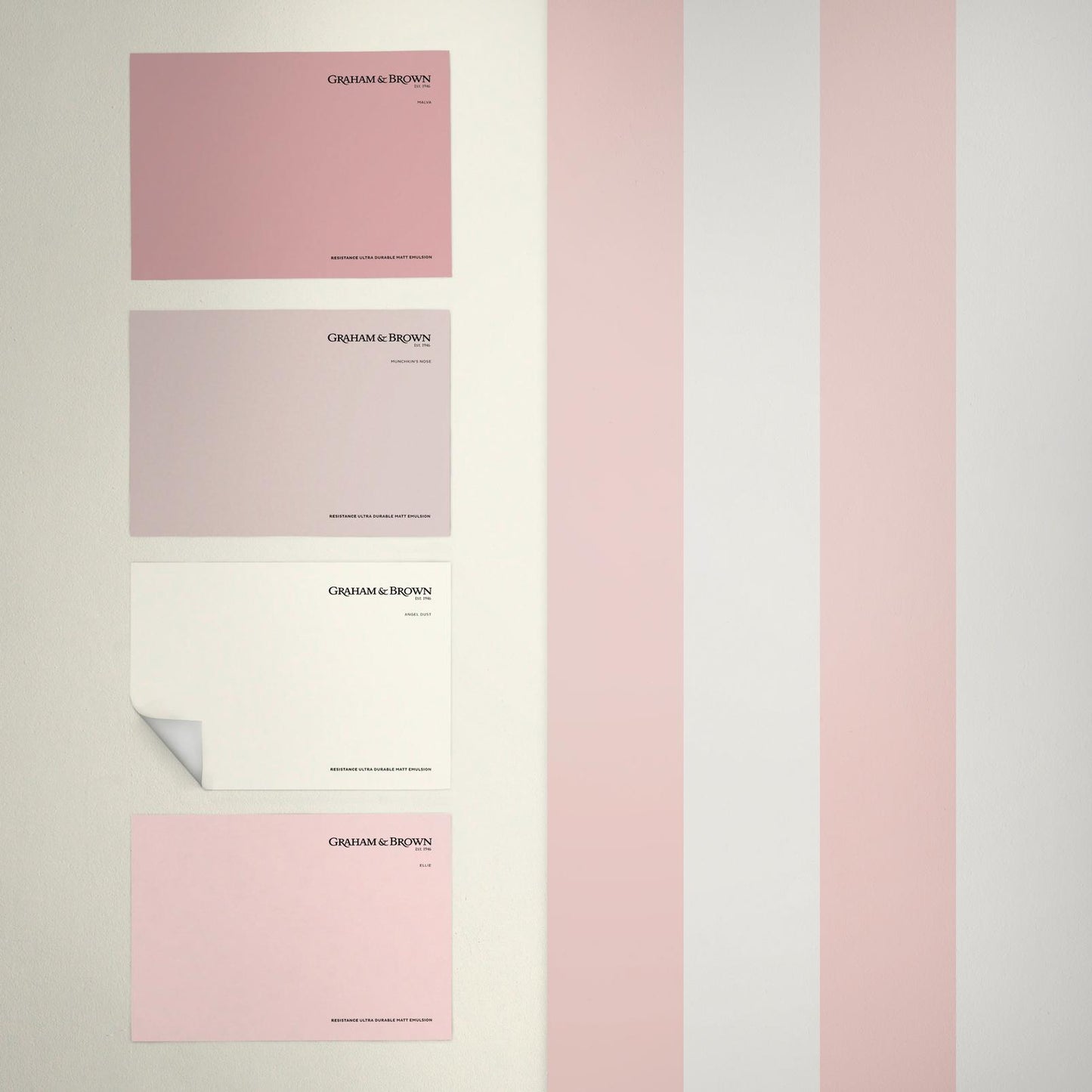 Quartet Stripe Wallpaper - Blush - Graham & Brown - 131447 - Premier Wallcovering