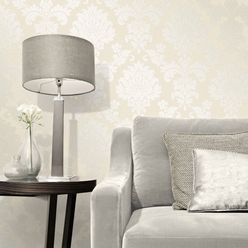 Quartz Damask Glitter Wallpaper - Gold - Fine Décor - FD41970 - Premier Wallcovering