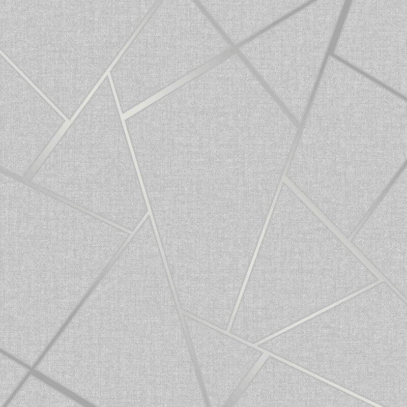 Quartz Fractal Glitter Metallic Wallpaper - Silver - Fine Décor - FD42280 - Premier Wallcovering