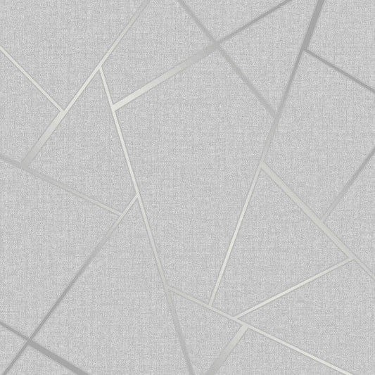 Quartz Fractal Glitter Metallic Wallpaper - Silver - Fine Décor - FD42280 - Premier Wallcovering