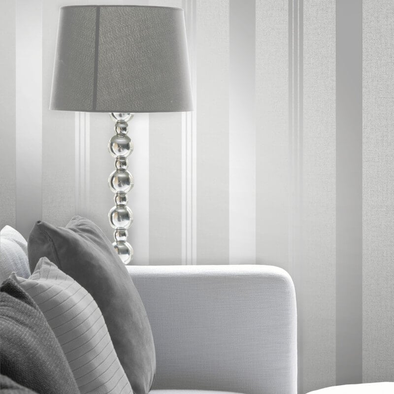 Quartz Stripe Glitter Wallpaper - Silver - Fine Décor - FD41967 - Premier Wallcovering