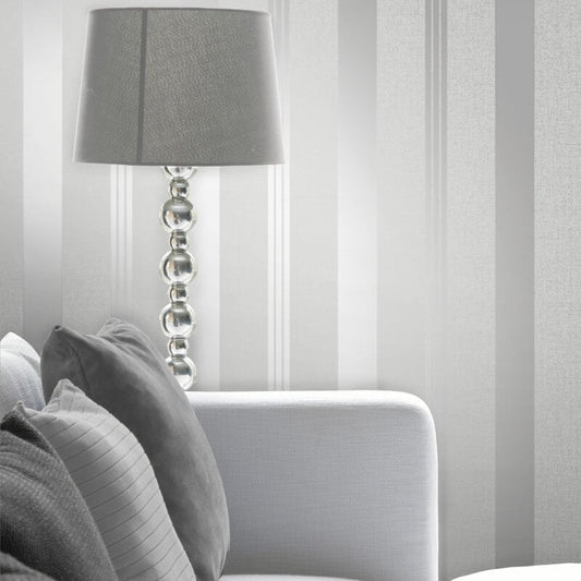 Quartz Stripe Glitter Wallpaper - Silver - Fine Décor - FD41967 - Premier Wallcovering