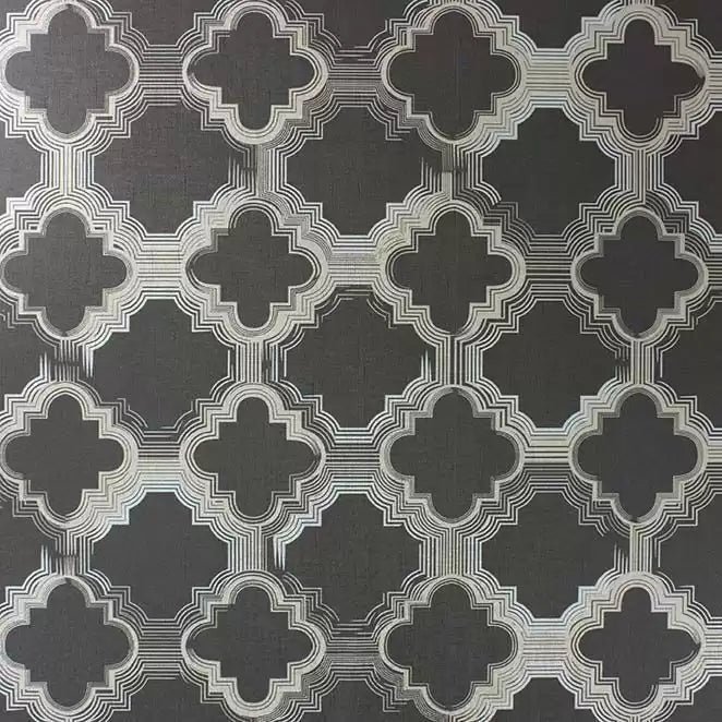 Quatrefoil Wallpaper - Black - Osborne & Little - W6586-03 - Premier Wallcovering
