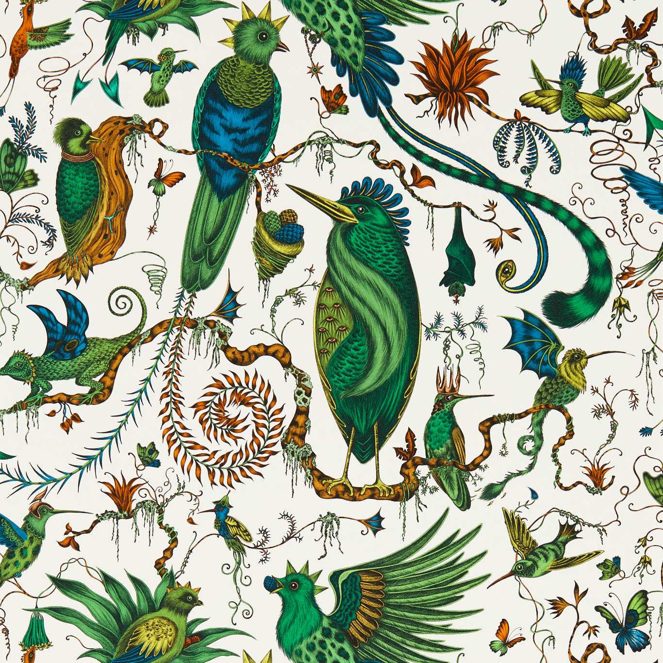 Quetzal Wallpaper - Green - Clarke & Clarke - Emma J Shipley - W0217/03 - Premier Wallcovering