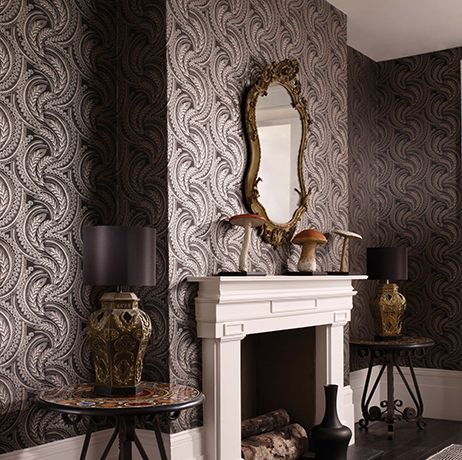 Quill Wallpaper - Black - Osborne & Little - W6597-01 - Premier Wallcovering