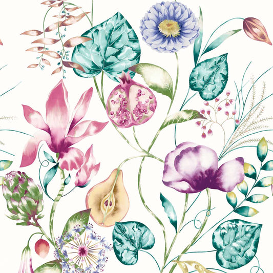 Quintessence Wallpaper - Lagoon/Cerise - Harlequin - HZAP111775 - Premier Wallcovering