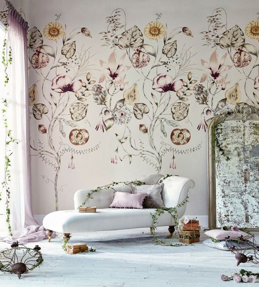 Quintessence Wallpaper - Ochre / Olive / Heather - HSTO111488 - Harlequin - Premier Wallcovering