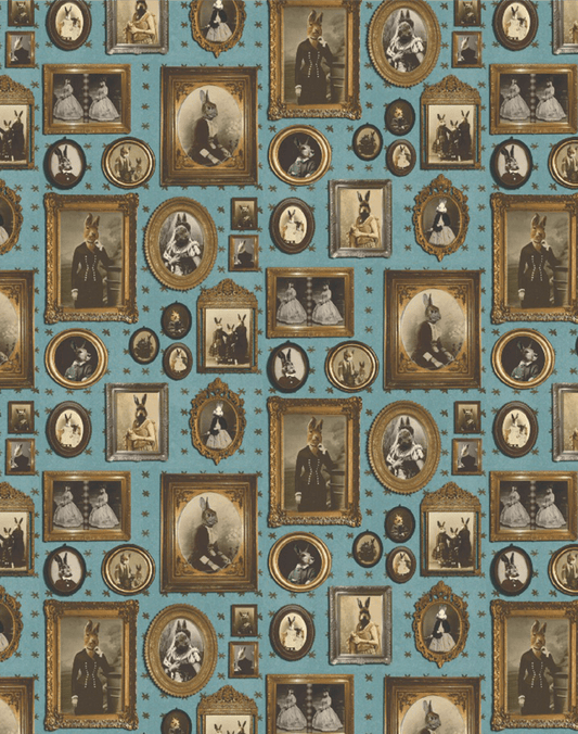 Rabbit Rabbit Rabbit Wallpaper - Blue - The Graduate Collection - CC1RABWAL - Premier Wallcovering